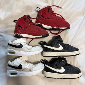 Nike Kids Sneakers in Red, Black, and White